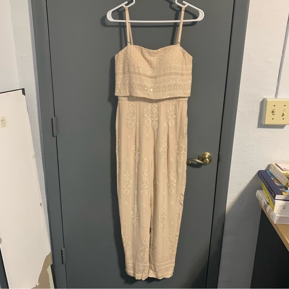 BRAND NEW! Bisou NYC Mon Ange Jumpsuit. Ecru/Beige Color. Size S/M - Picture 2 of 16